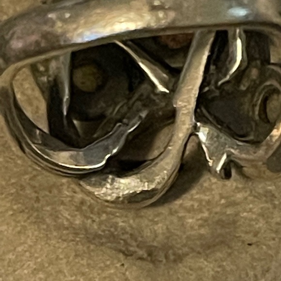 LALIQUE RARE retired 38 hearts sterling silver moonstone ring signed ( STAMPED ) - Picture 8 of 8